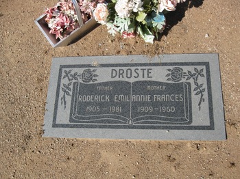 Droste, Annie Frances gravesite