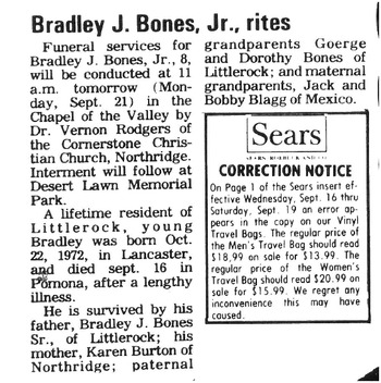 Bones, Jr. Bradley J. obituary