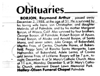 Borjon,   Raymond Arthur obituary