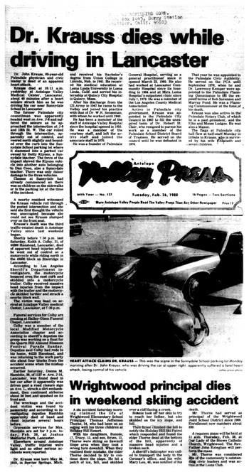 Krauss, John Martin ('Jack') obituary