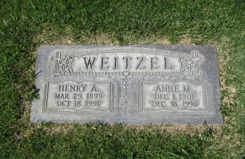 Weitzel, Henry Anthony gravesite