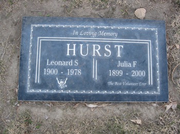 Hurst, Leonard S. gravesite