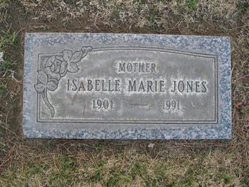 Jones,   Isabelle Marie gravesite