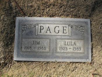 Page, Lula May gravesite