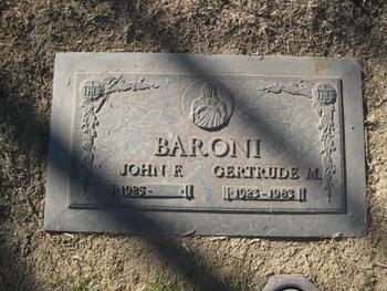 Baroni, John Frank gravesite