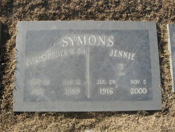 Symons,   Jennie gravesite