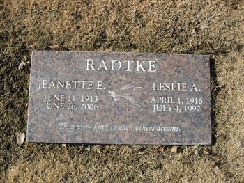 Radtke, Jeanette E. gravesite