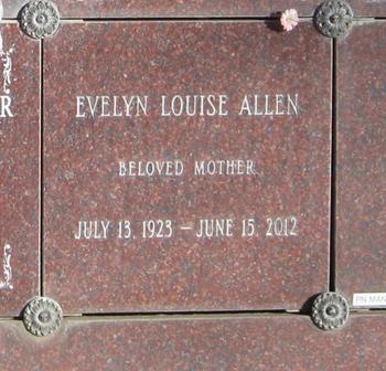Allen, Evelyn Louise gravesite