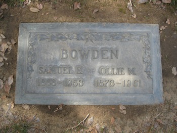 Bowden, Samuel Edward gravesite