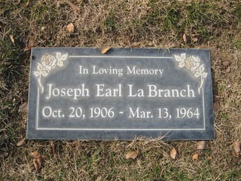 La Branch, Joseph Earl gravesite