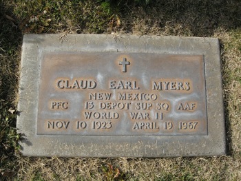 Myers, Claud Earl gravesite