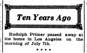 Primmer,   Rudolph obituary